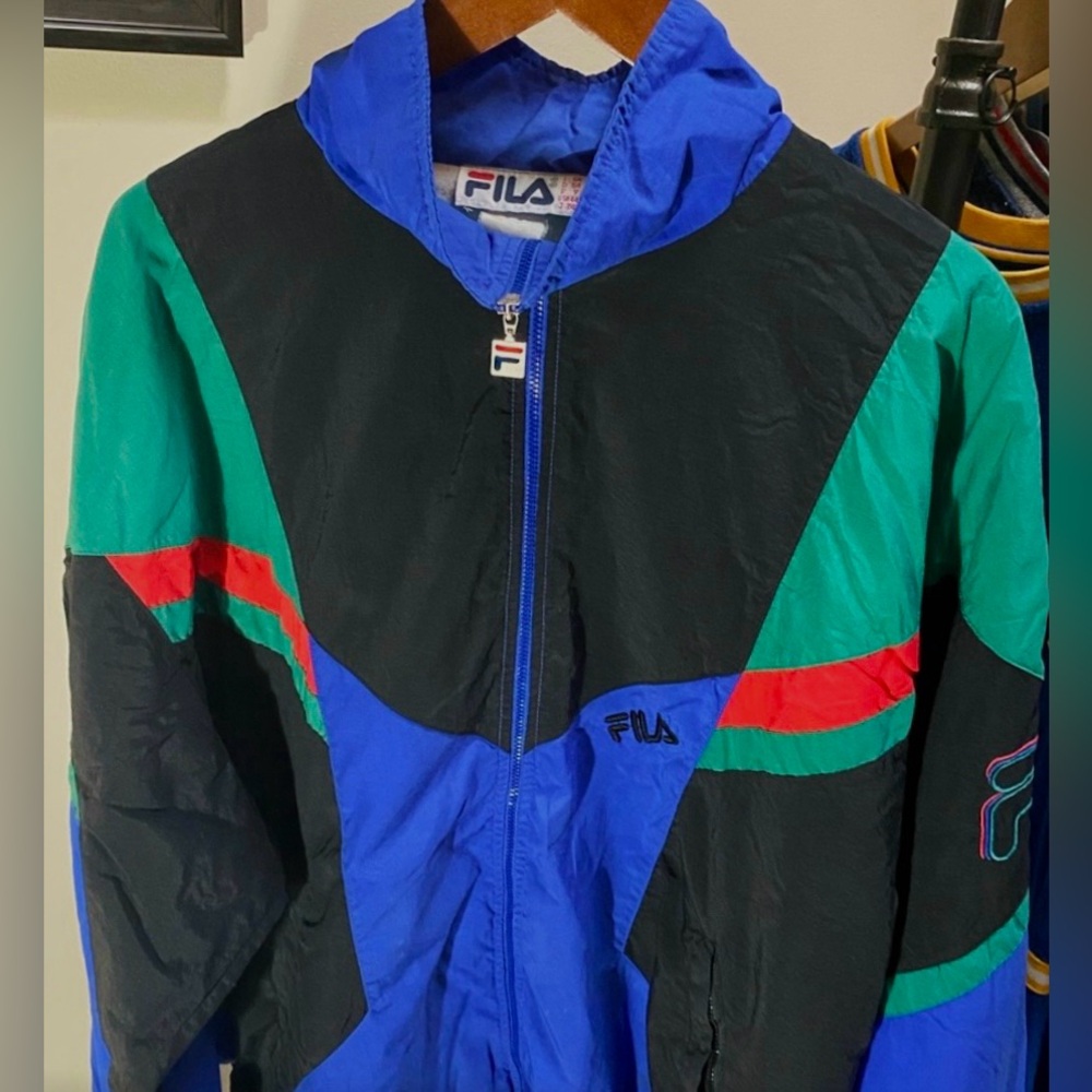 Vintage FILA Windbreaker Jacket - Retro Colorblock Design